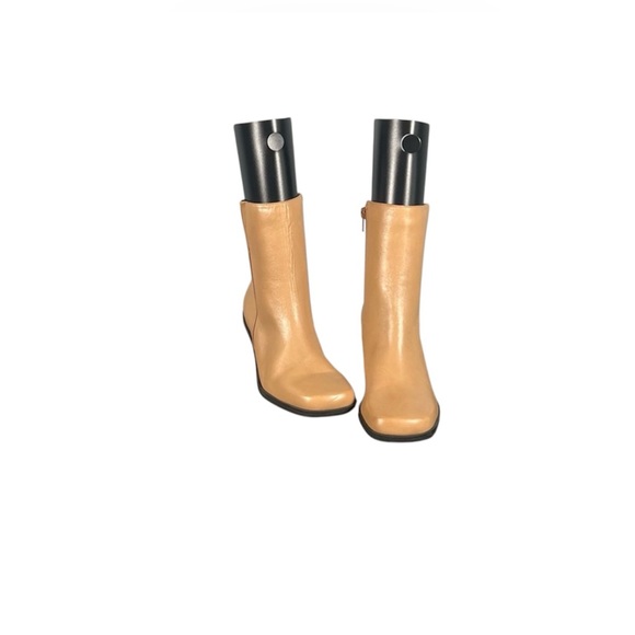 Naturalizer 431N38 Woman Tan Side Zip Square Toe Boot | Size: 7.5M - Picture 2 of 9